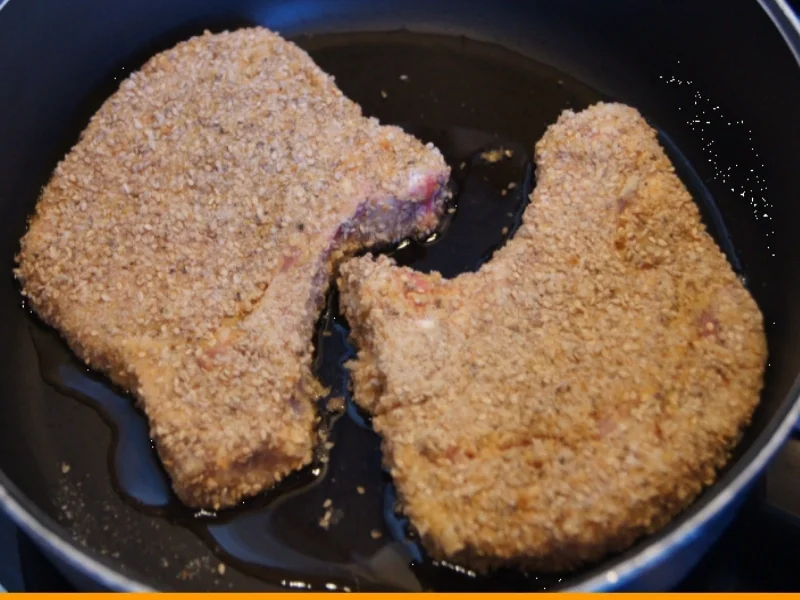 Sesam-Kotelett mit Süßkartoffelstampf und Rote Bete Salat - Rezept - Bild Nr. 3945