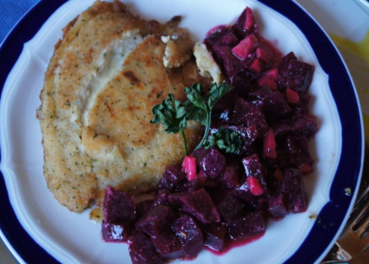 Schollenfilet mit Rote Bete Salat - Rezept - Bild Nr. 3944