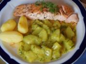 Lachsfilet mit Dill-Salatgurke-und Drillingen - Rezept - Bild Nr. 4021