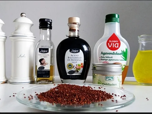 Früchtesalat mit roter Quinoa in Parmigiano Körbchen - Rezept - Bild Nr. 4025