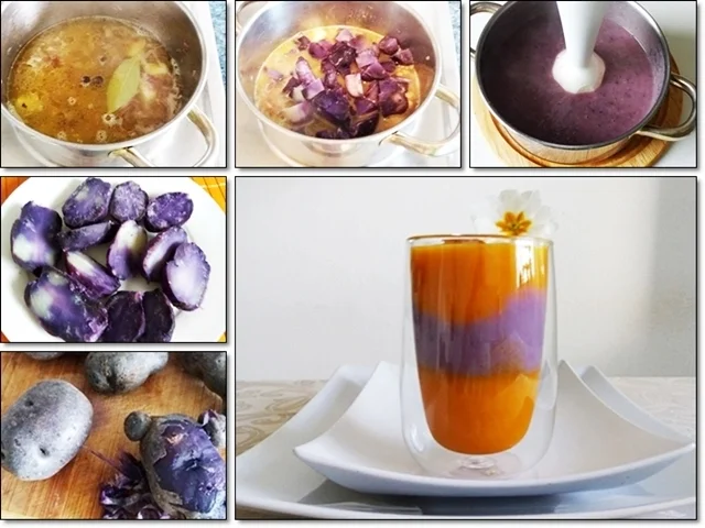 Hokkaido-Trüffelkartoffel-Cremesuppe in doppelwandigen Gläsern  serviert. - Rezept - Bild Nr. 4030