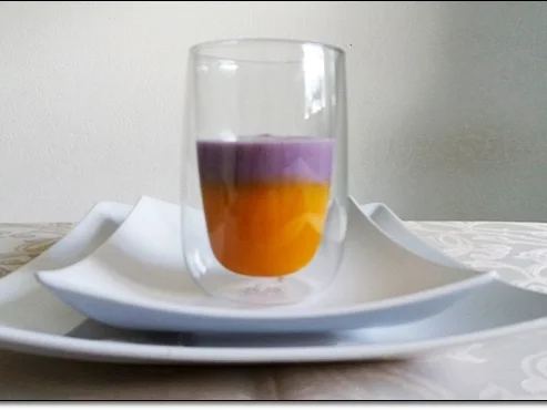 Hokkaido-Trüffelkartoffel-Cremesuppe in doppelwandigen Gläsern  serviert. - Rezept - Bild Nr. 4042