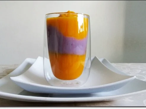 Hokkaido-Trüffelkartoffel-Cremesuppe in doppelwandigen Gläsern  serviert. - Rezept - Bild Nr. 4043