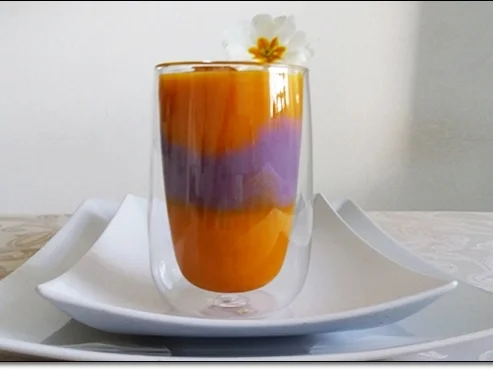 Hokkaido-Trüffelkartoffel-Cremesuppe in doppelwandigen Gläsern  serviert. - Rezept - Bild Nr. 4044