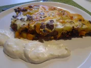 Kartoffel-Hackfleisch-Tortilla mit Joghurt-Dip und Salat - Rezept - Bild Nr. 4030
