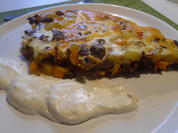 Kartoffel-Hackfleisch-Tortilla mit Joghurt-Dip und Salat - Rezept - Bild Nr. 4030