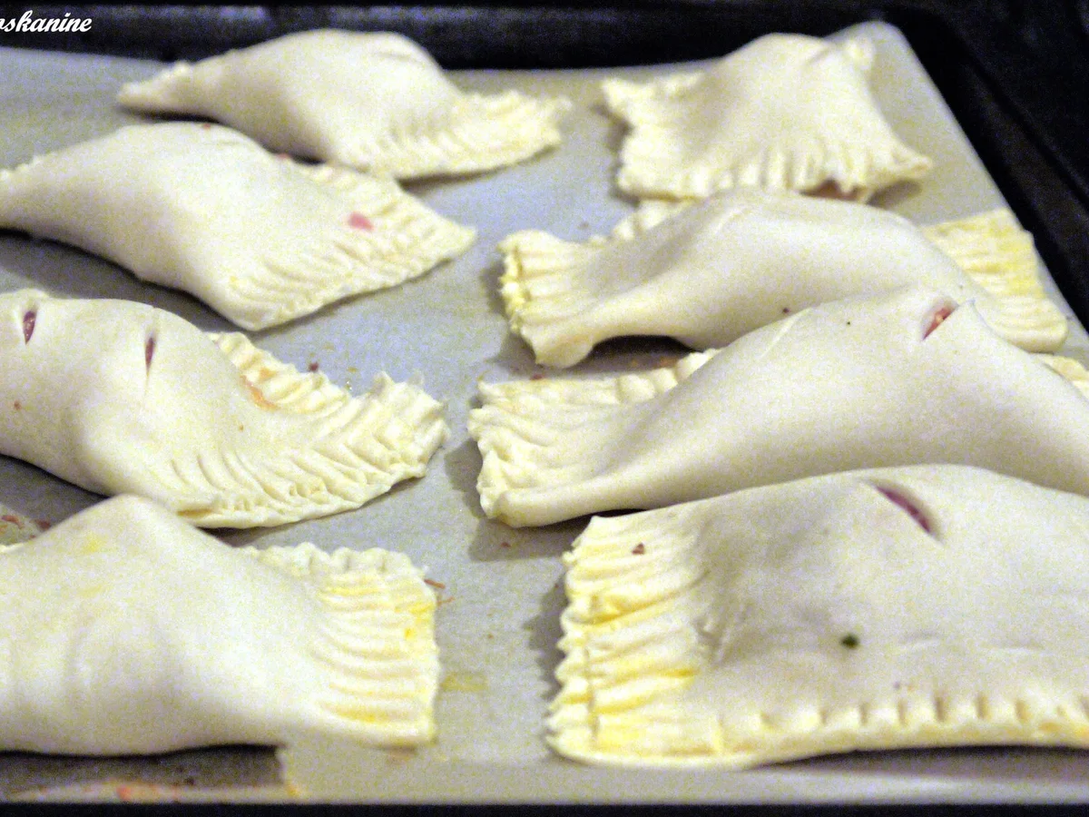 Blätterteigtaschen, mit Hackfleisch gefüllt - Rezept - Bild Nr. 4053