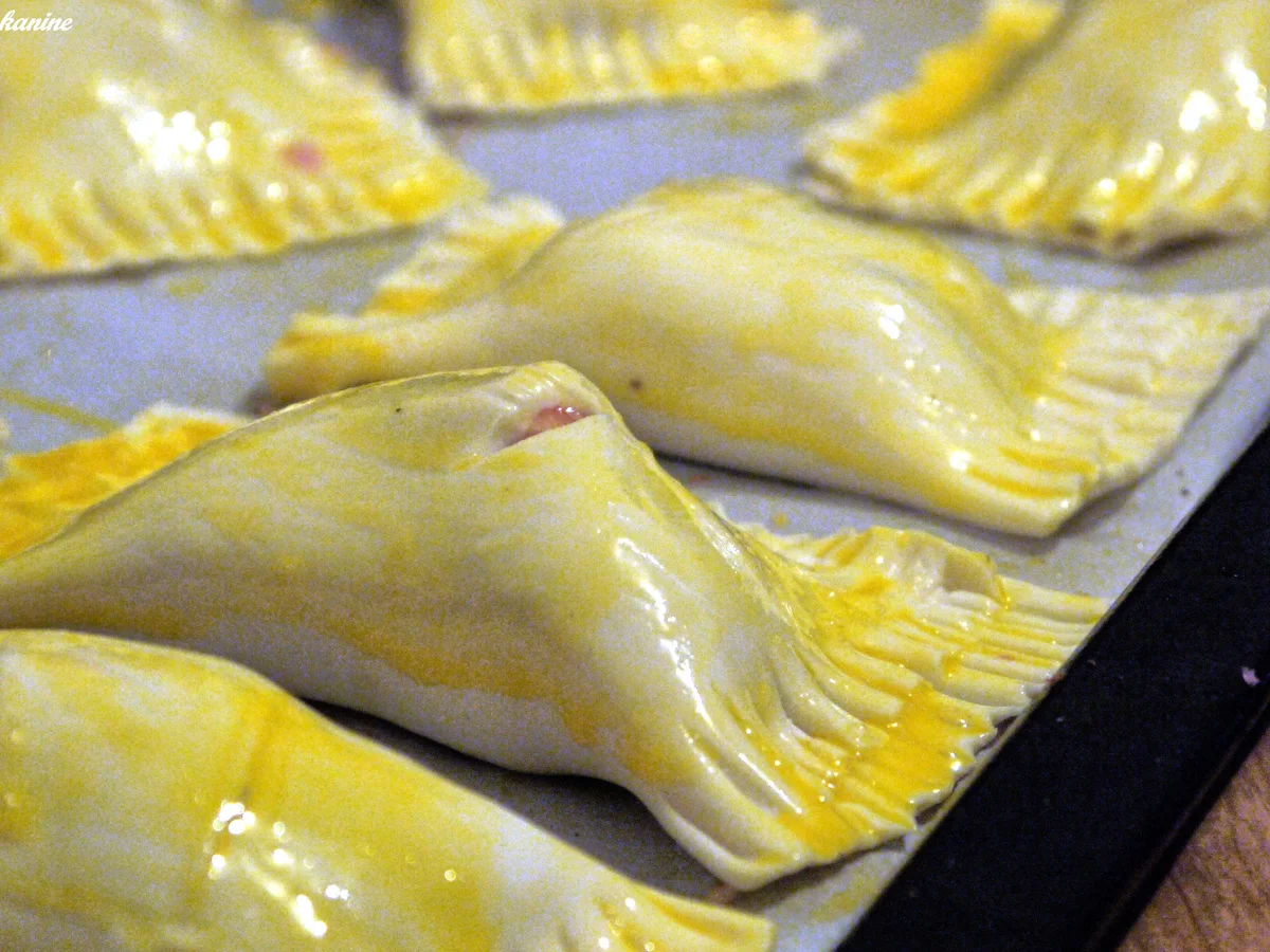 Blätterteigtaschen, mit Hackfleisch gefüllt - Rezept - Bild Nr. 4054