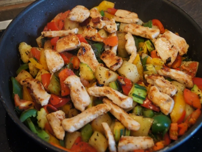 Hähnchenbrustfilet auf Gemüsebett - Rezept - Bild Nr. 4094