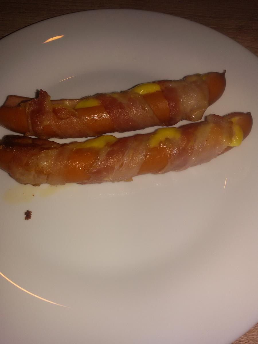 Würstchen mit Bacon und Käse - Rezept - Bild Nr. 4227