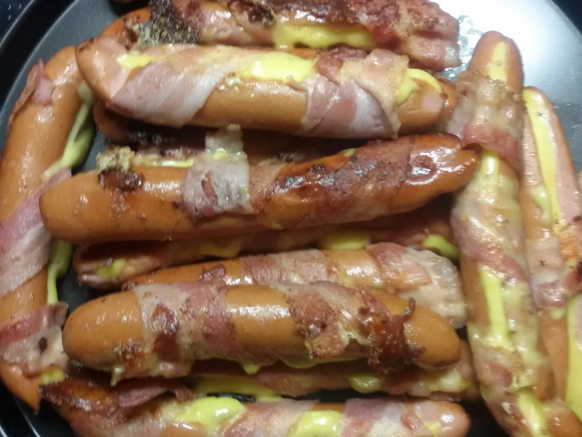 Würstchen mit Bacon und Käse - Rezept - Bild Nr. 4228