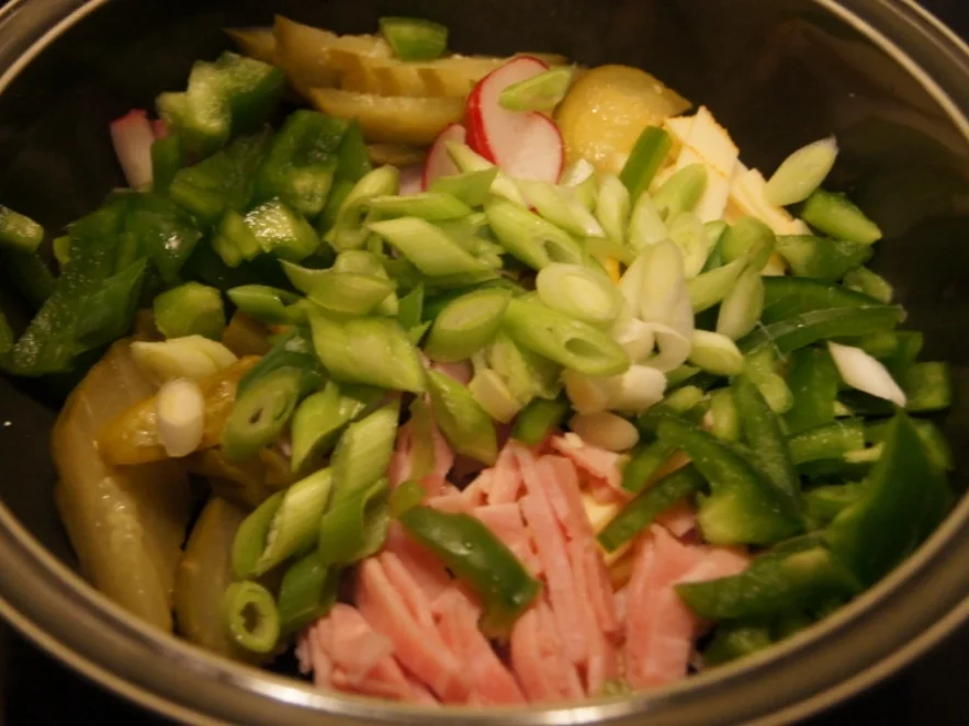 Käse-Schinken-Gemüse-Salat - Rezept - Bild Nr. 4250