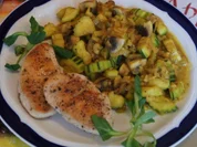 Puten-Ministeaks mit Zucchini-Champignon-Gemüse - Rezept - Bild Nr. 4267