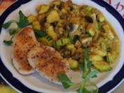Puten-Ministeaks mit Zucchini-Champignon-Gemüse - Rezept - Bild Nr. 4267