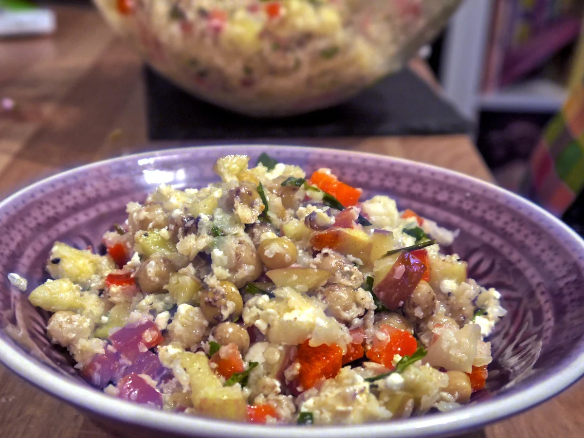 Lauwarmer Blumenkohlsalat mit Limetten-Senf-Dressing - Rezept - Bild Nr. 4288