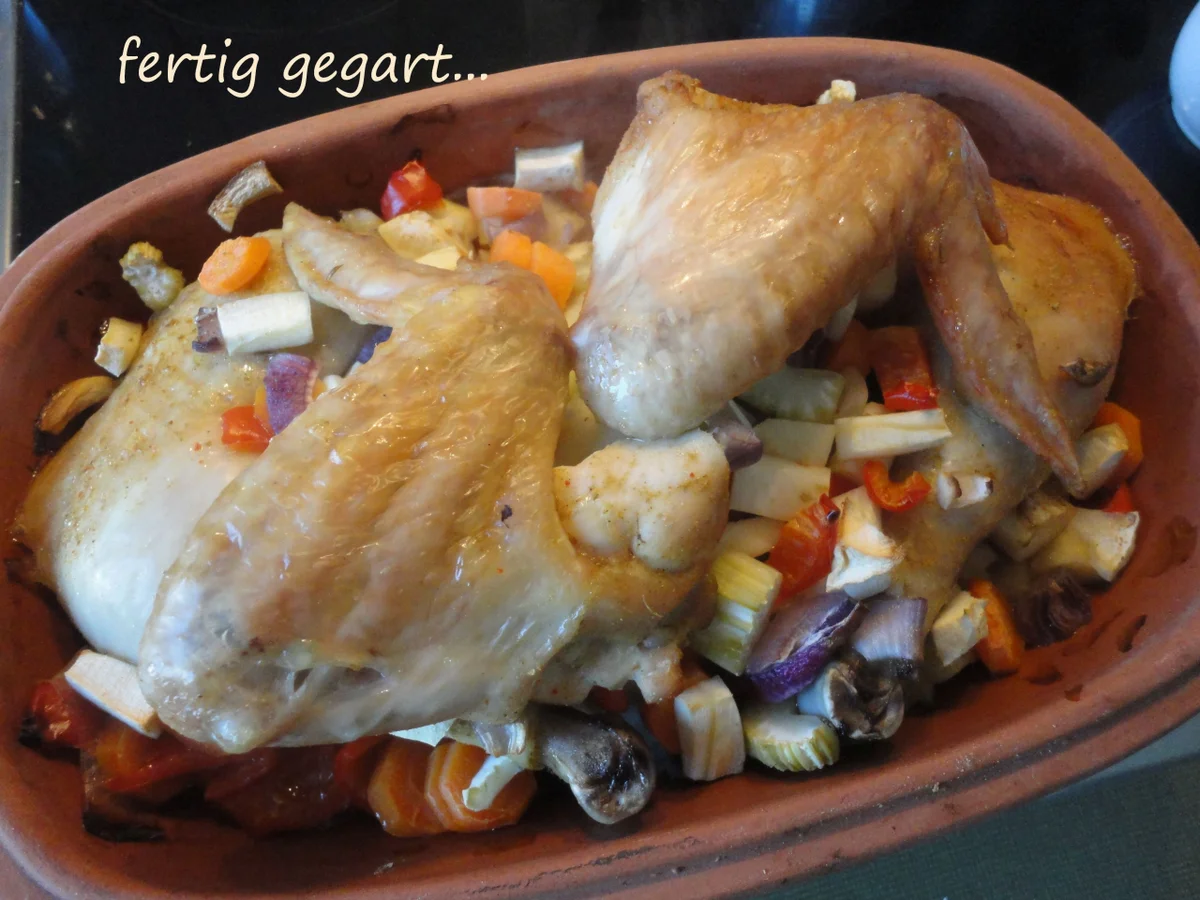 Asia Hühnchen aus dem Römertopf - Rezept - Bild Nr. 4327