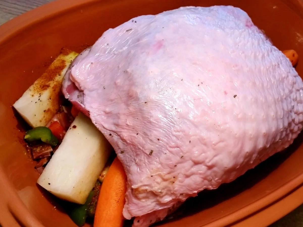 Putenkeule, komplett mit Beilagen aus dem Römertopf ... - Rezept - Bild Nr. 4338