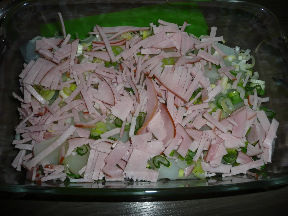 Kohlrabi - Süßkartoffel - Gratin mit Kasseler Lachsbraten. - Rezept - Bild Nr. 4340