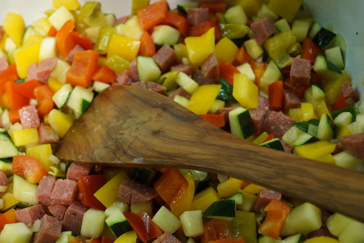 überbackene Penne mit mediterranem Gemüse - Rezept - Bild Nr. 4352