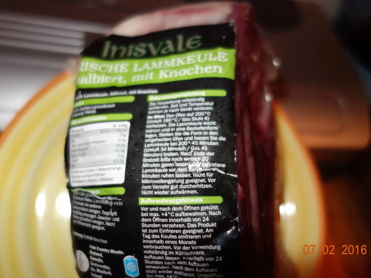 Irische Lammkeule im Römertopf - Rezept - Bild Nr. 4356