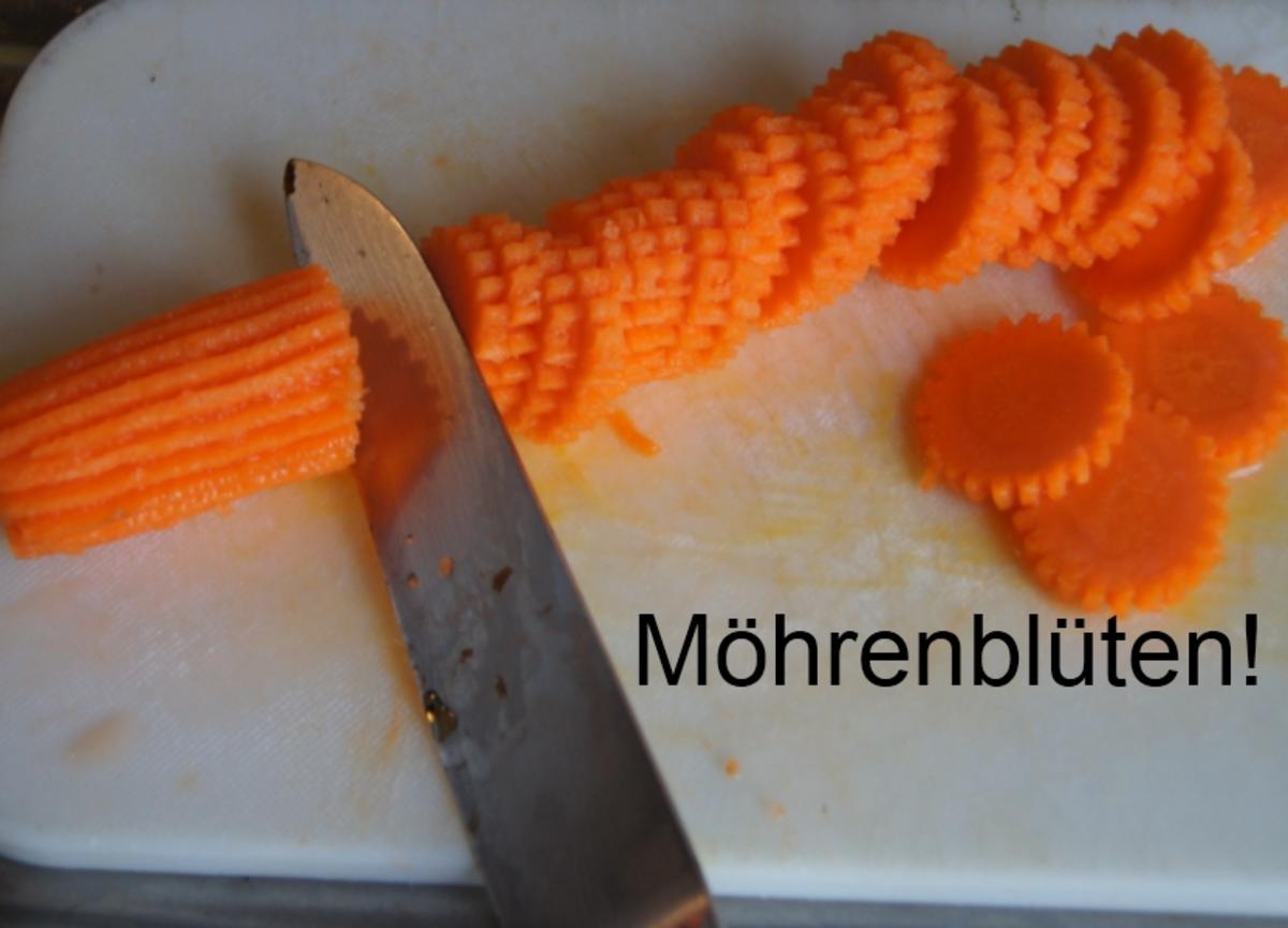 Bratwurst mit Erbsen-Möhrenblütengemüse - Rezept - Bild Nr. 4385