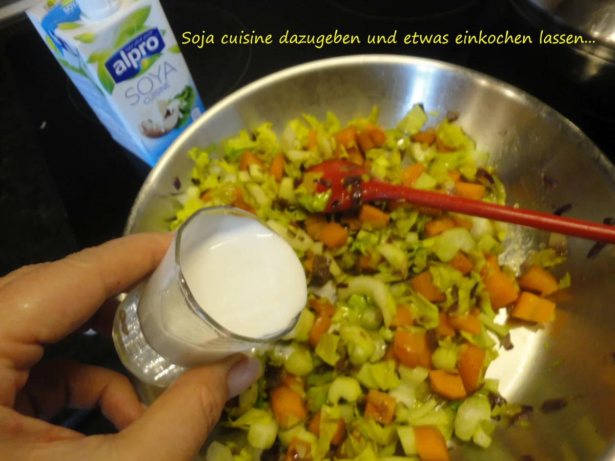 Senfgemüse mit Hühnerleber und Presskartoffel - Rezept - Bild Nr. 4394