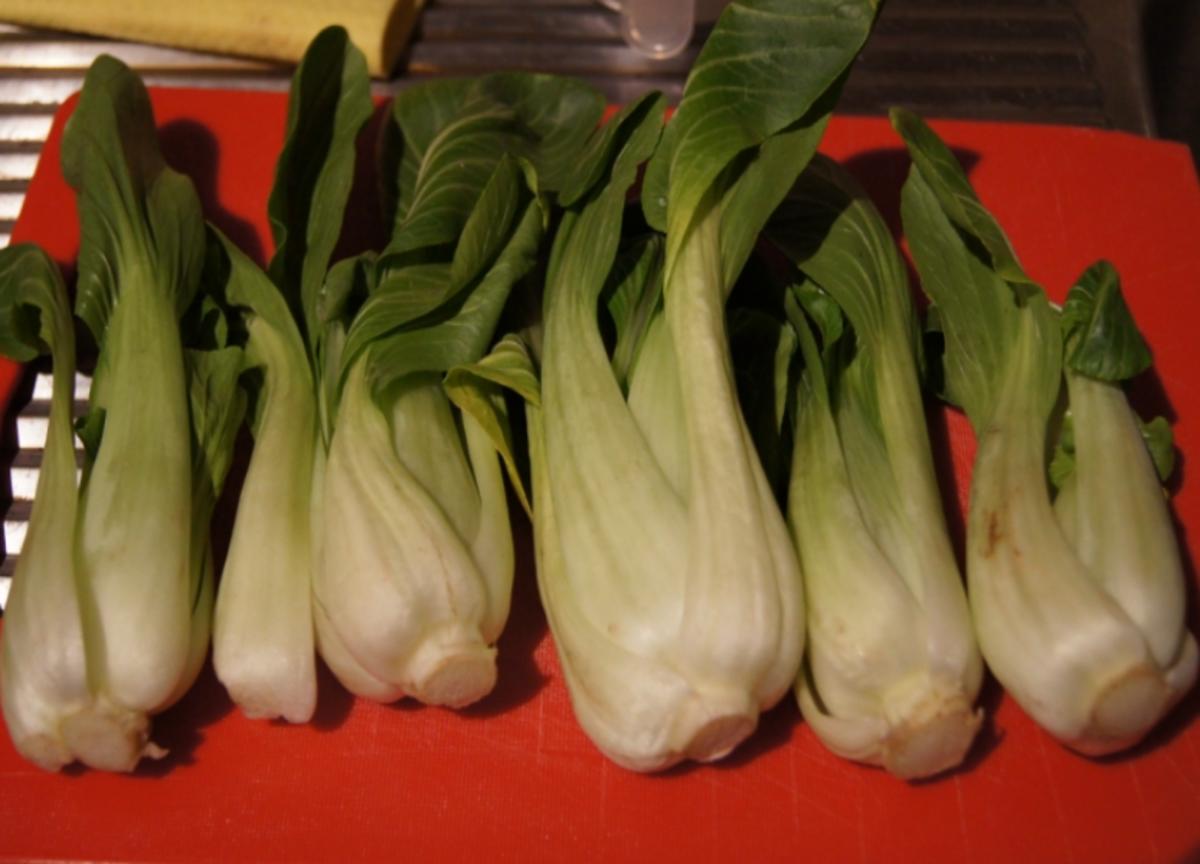 Warmer Baby Pak Choi Salat mit Hähnchenbrustfiletstreifen - Rezept - Bild Nr. 4439