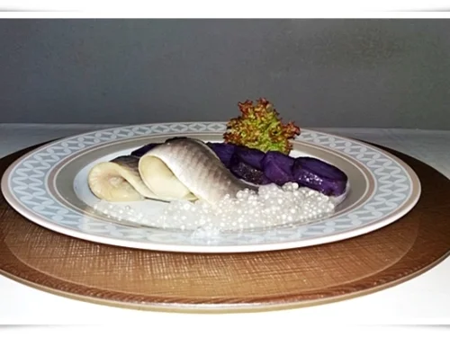 Edle-Matjes mit marinierten  Trüffelkartoffel-Scheiben und „Perlen“ - Rezept - Bild Nr. 4453