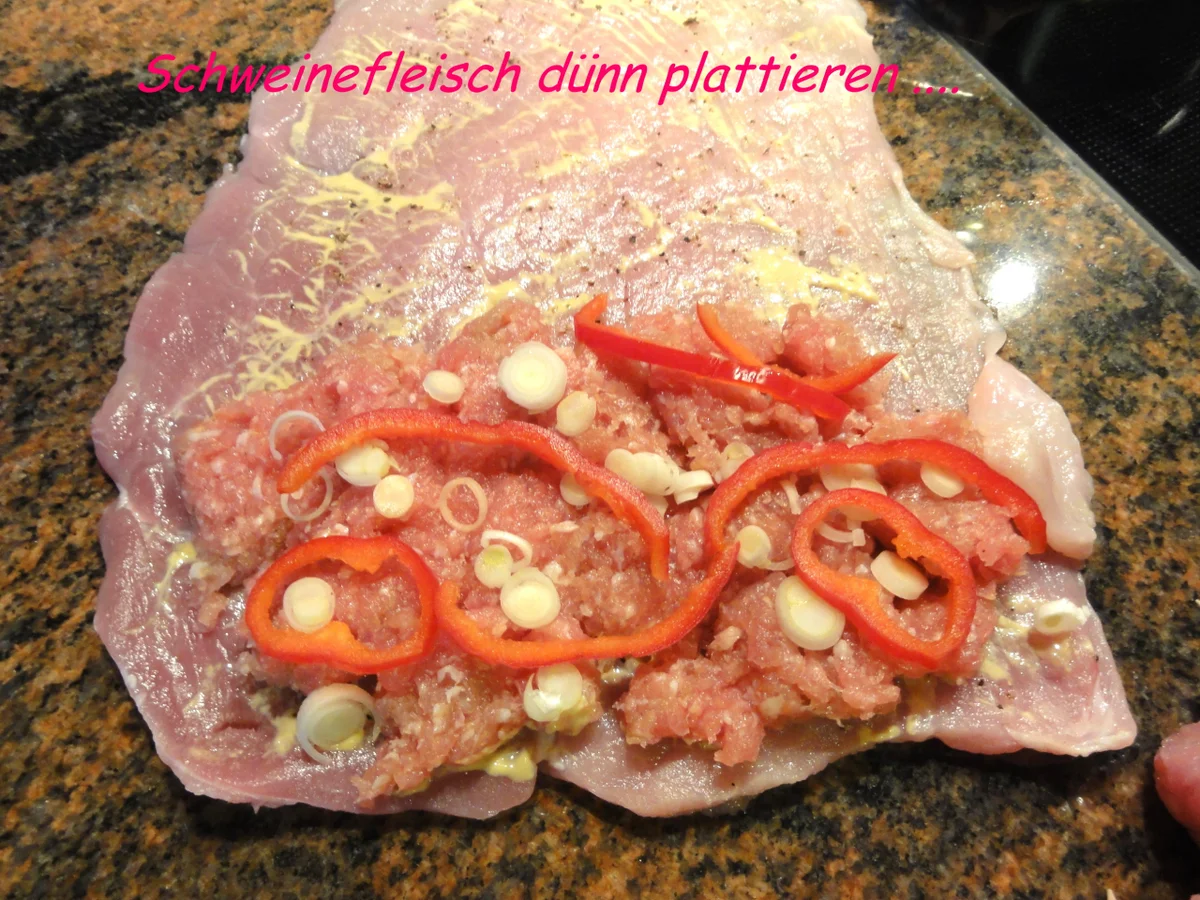 Fleisch:   SCHWEINSROULADEN mit Mettfüllung - Rezept - Bild Nr. 4466