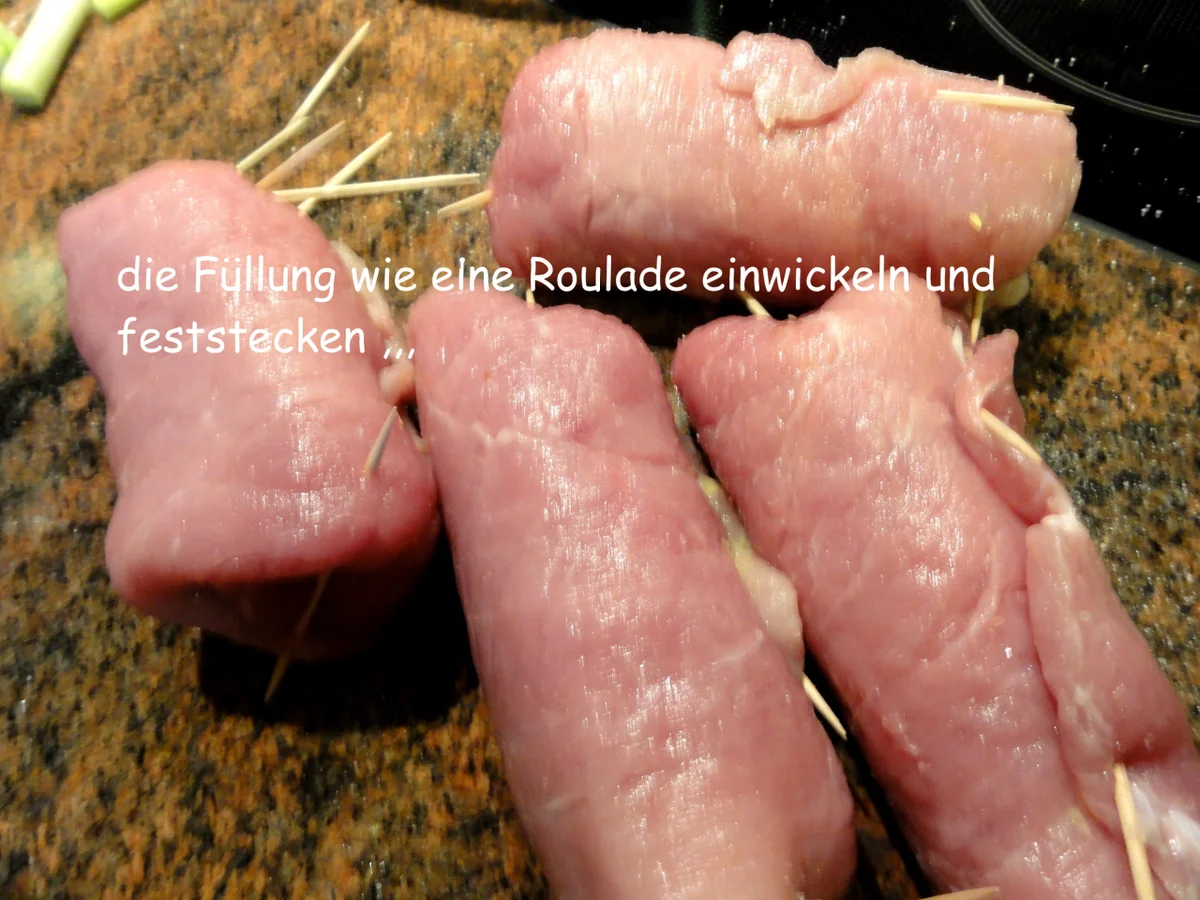 Fleisch:   SCHWEINSROULADEN mit Mettfüllung - Rezept - Bild Nr. 4467