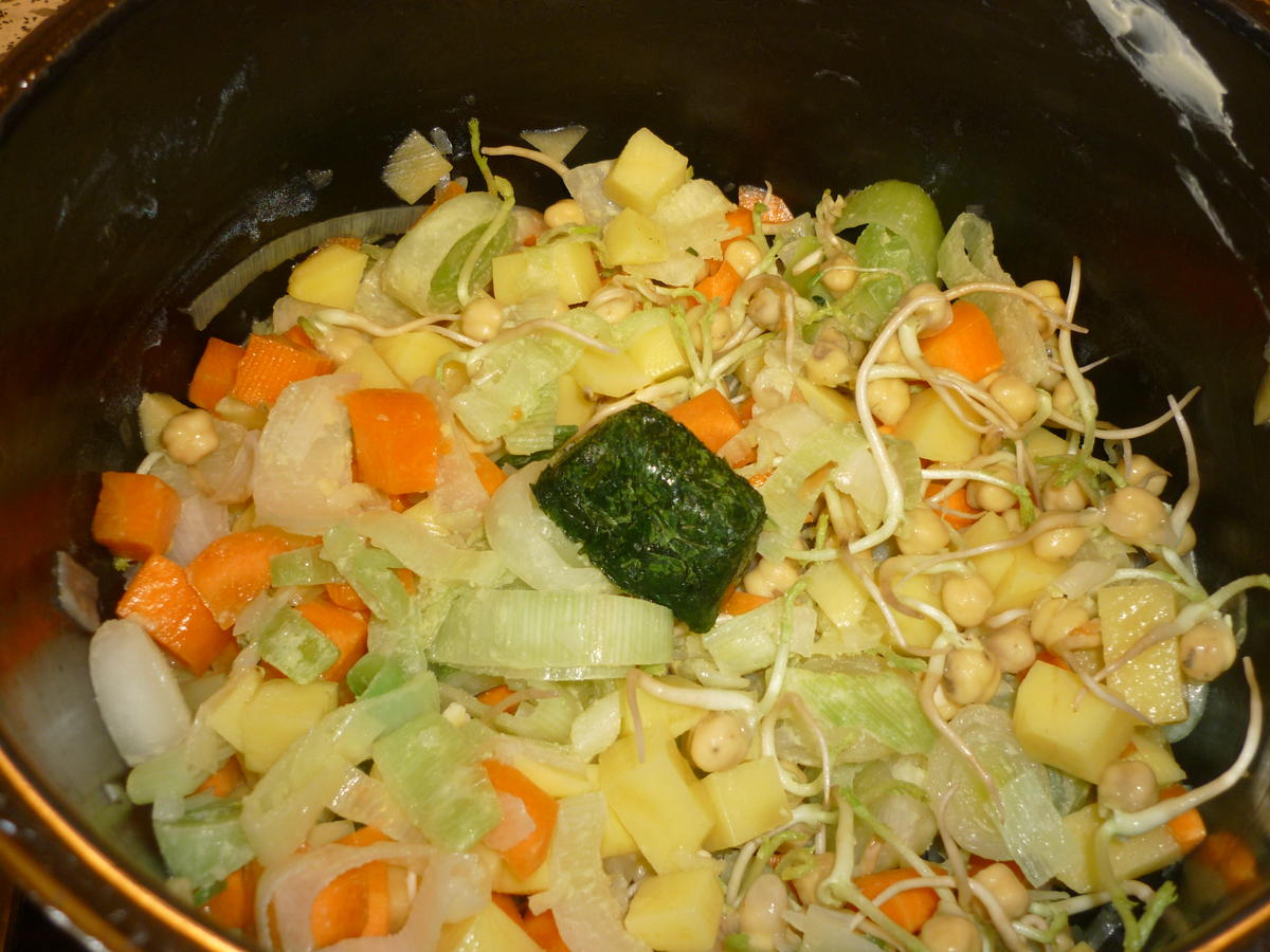 Gemüsesuppe mit Kichererbsensprossen - Rezept - Bild Nr. 4469