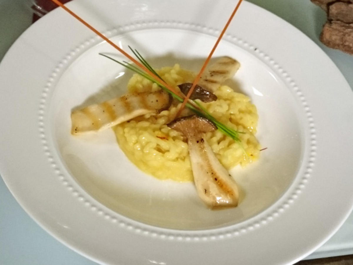 Bilder für Risotto Milanese mit Zitrone und gebratenen Kräuterseitlingen - Rezept