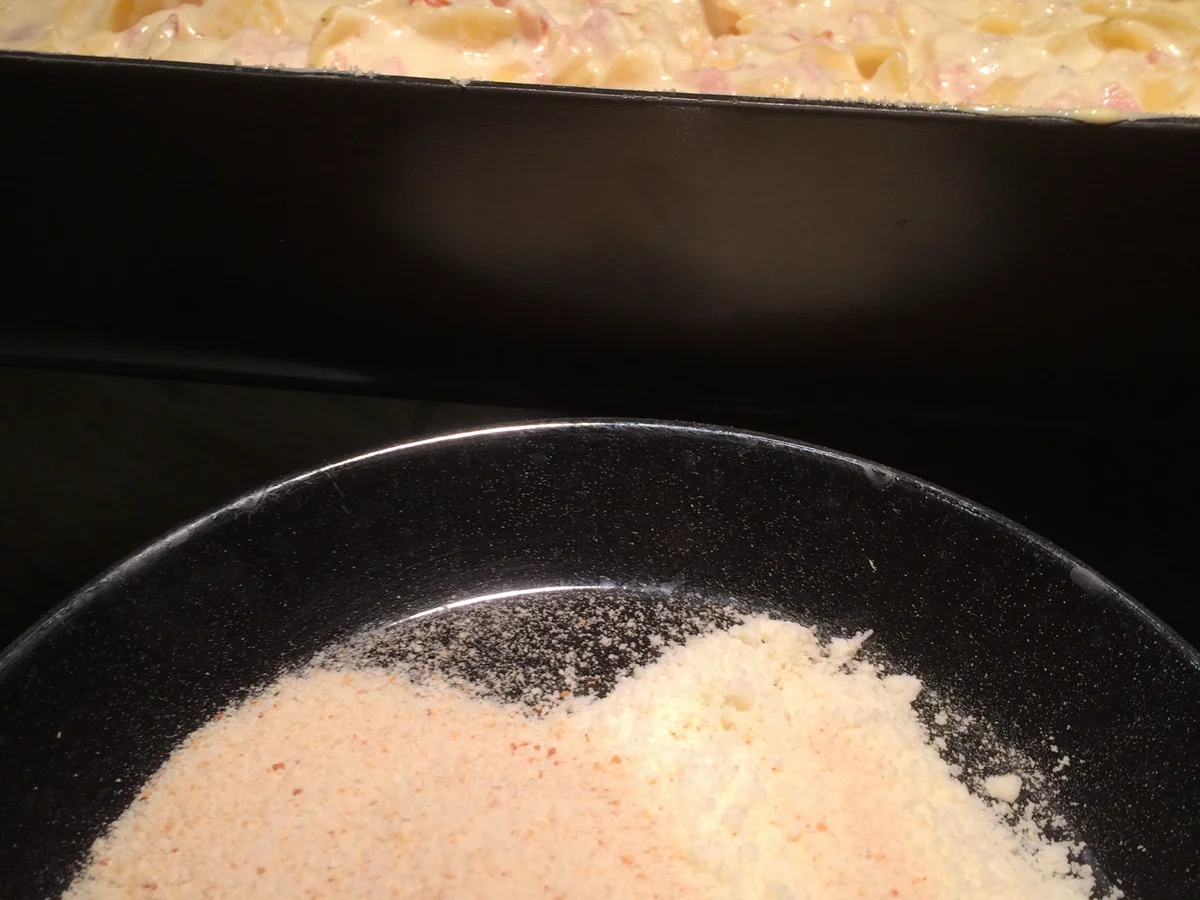 Schinkenfleckerl, überbacken - Rezept - Bild Nr. 4514