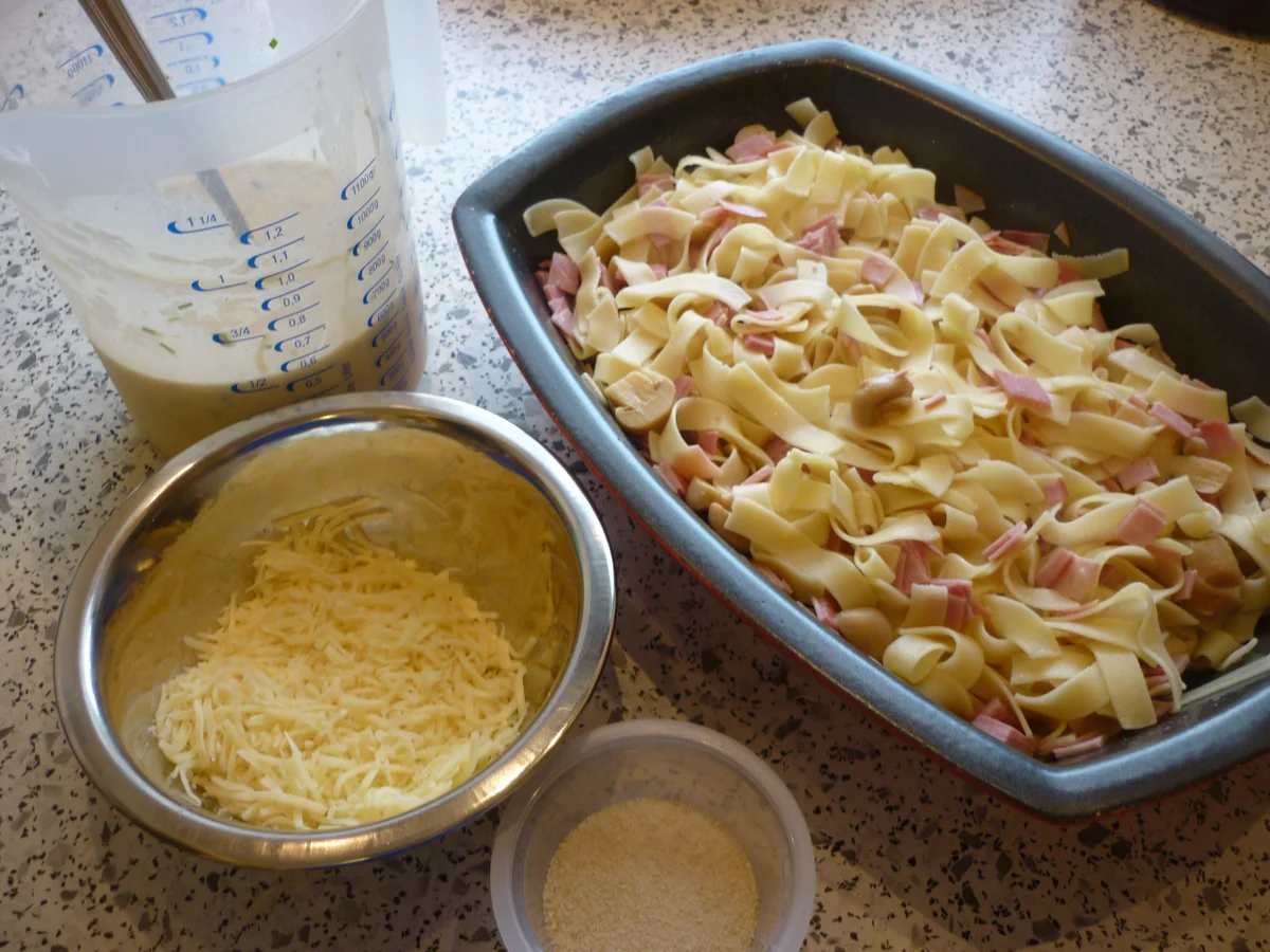 Nudelauflauf mit Schinken und Champignons - Rezept - Bild Nr. 4509
