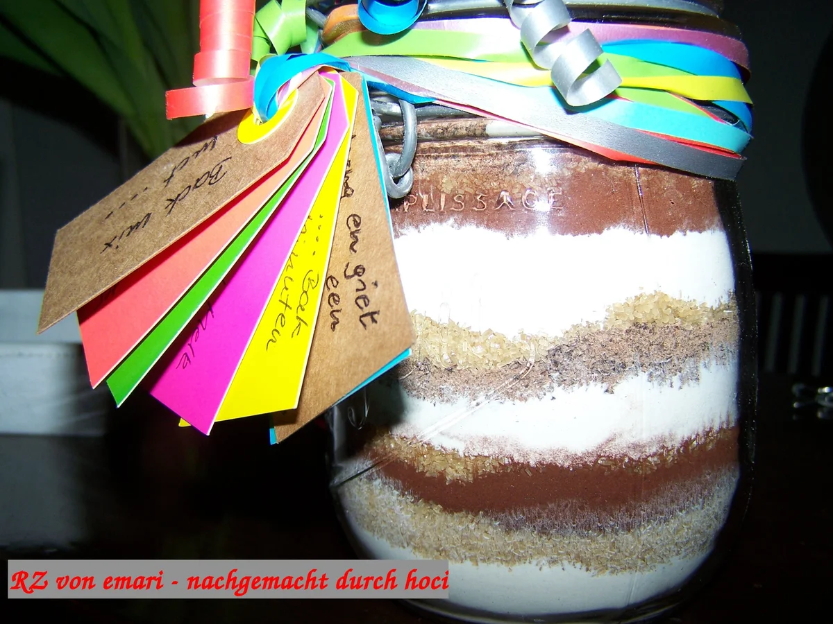 Rezept: Geschenke aus der Küche - Backmischung im Glas Bild Nr. 4557 Geschenke aus der Küche - Backmischung im Glas - Rezept - Bild Nr. 4557