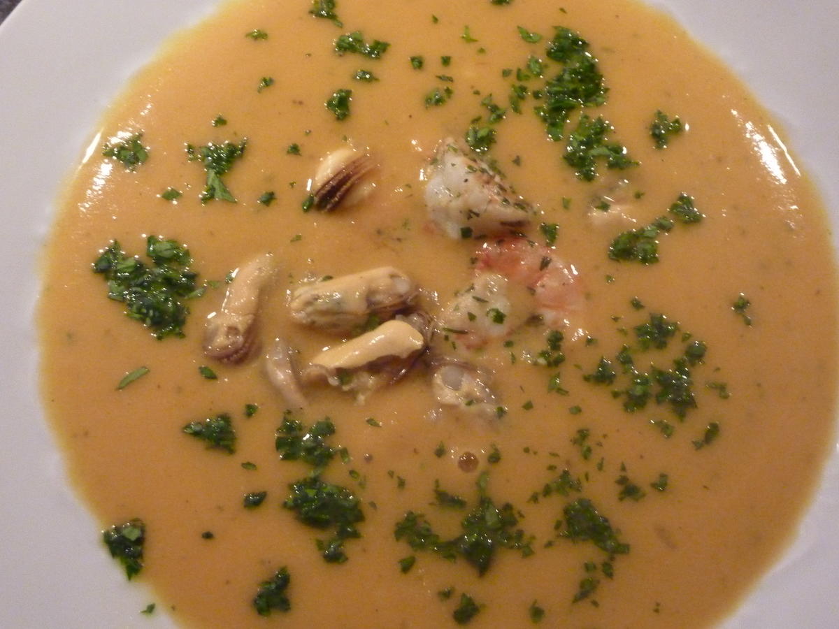 Kürbis-Meeresfrüchte Suppe - Rezept - Bild Nr. 4554