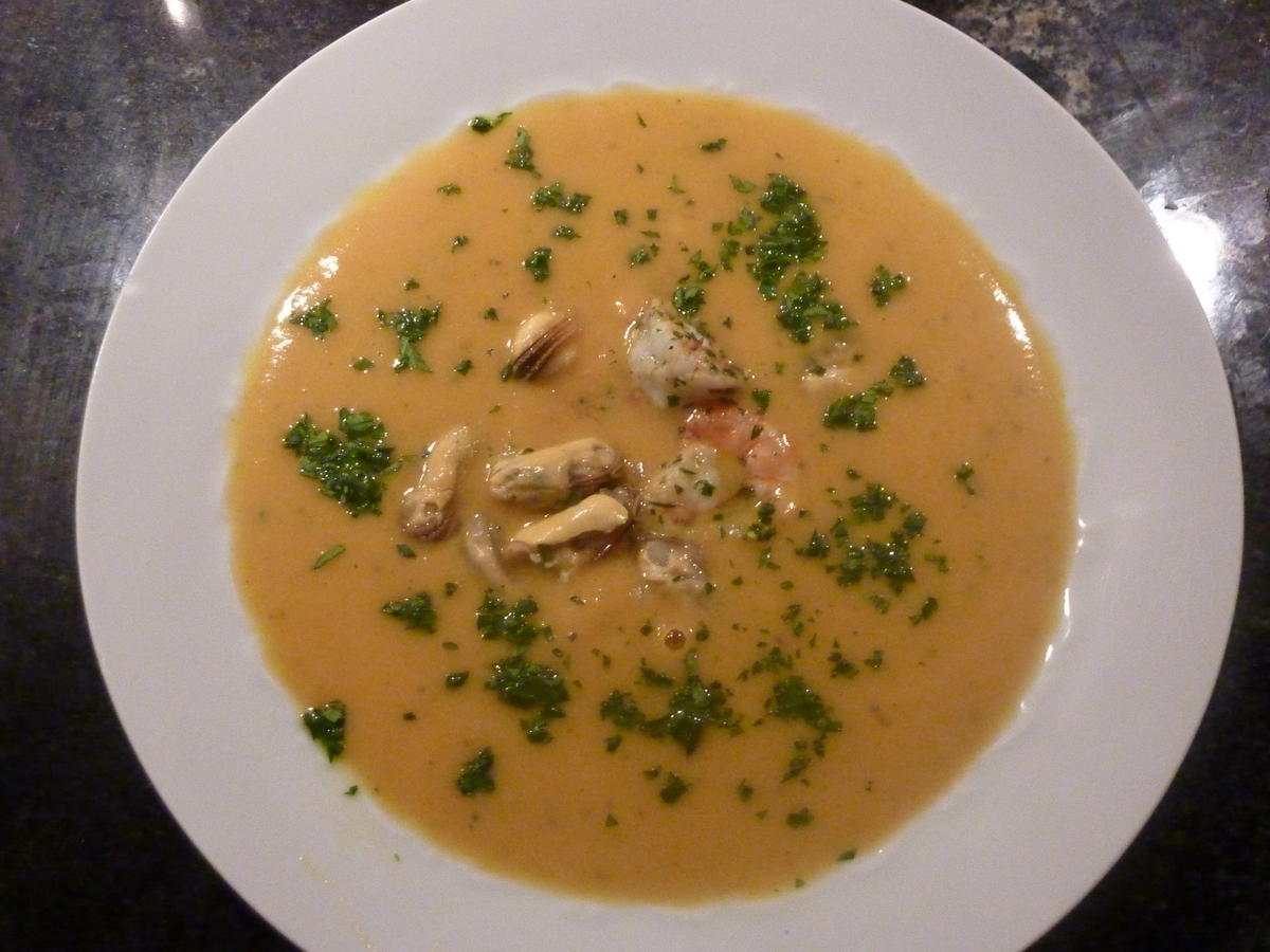 Kürbis-Meeresfrüchte Suppe - Rezept - Bild Nr. 4555