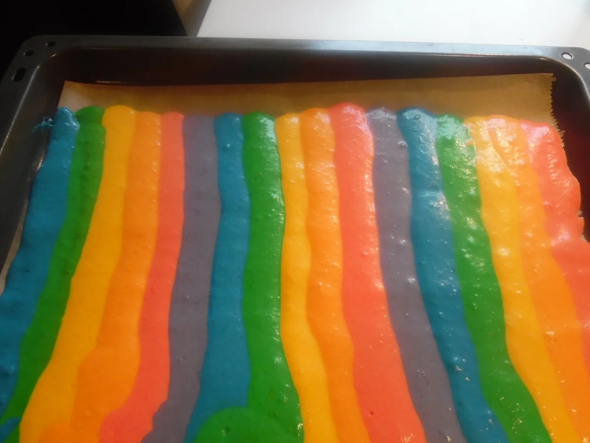 Regenbogen-Biscuit-Rolle (Rainbow Cake Roll) - Rezept - Bild Nr. 4609