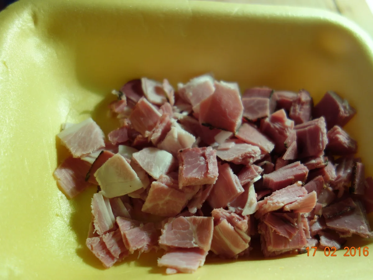 Schinkenfleckerln mit Blaukraut-Garnitur; - Rezept - Bild Nr. 4645