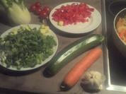 Gemüsepfanne mit frischen Fisch oder Garnelen - Rezept - Bild Nr. 4783