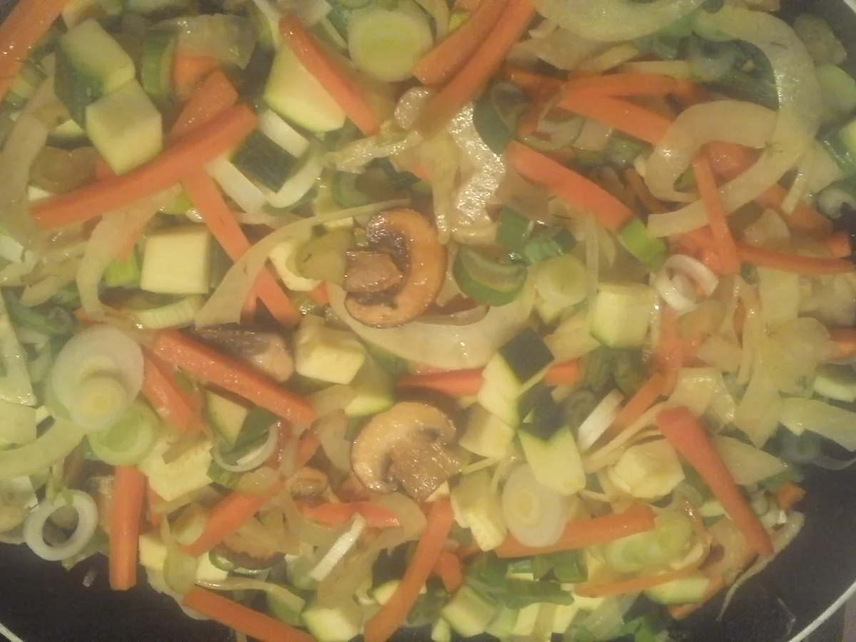 Rezept: Gemüsepfanne mit frischen Fisch oder Garnelen Bild Nr. 4796 Gemüsepfanne mit frischen Fisch oder Garnelen - Rezept - Bild Nr. 4796