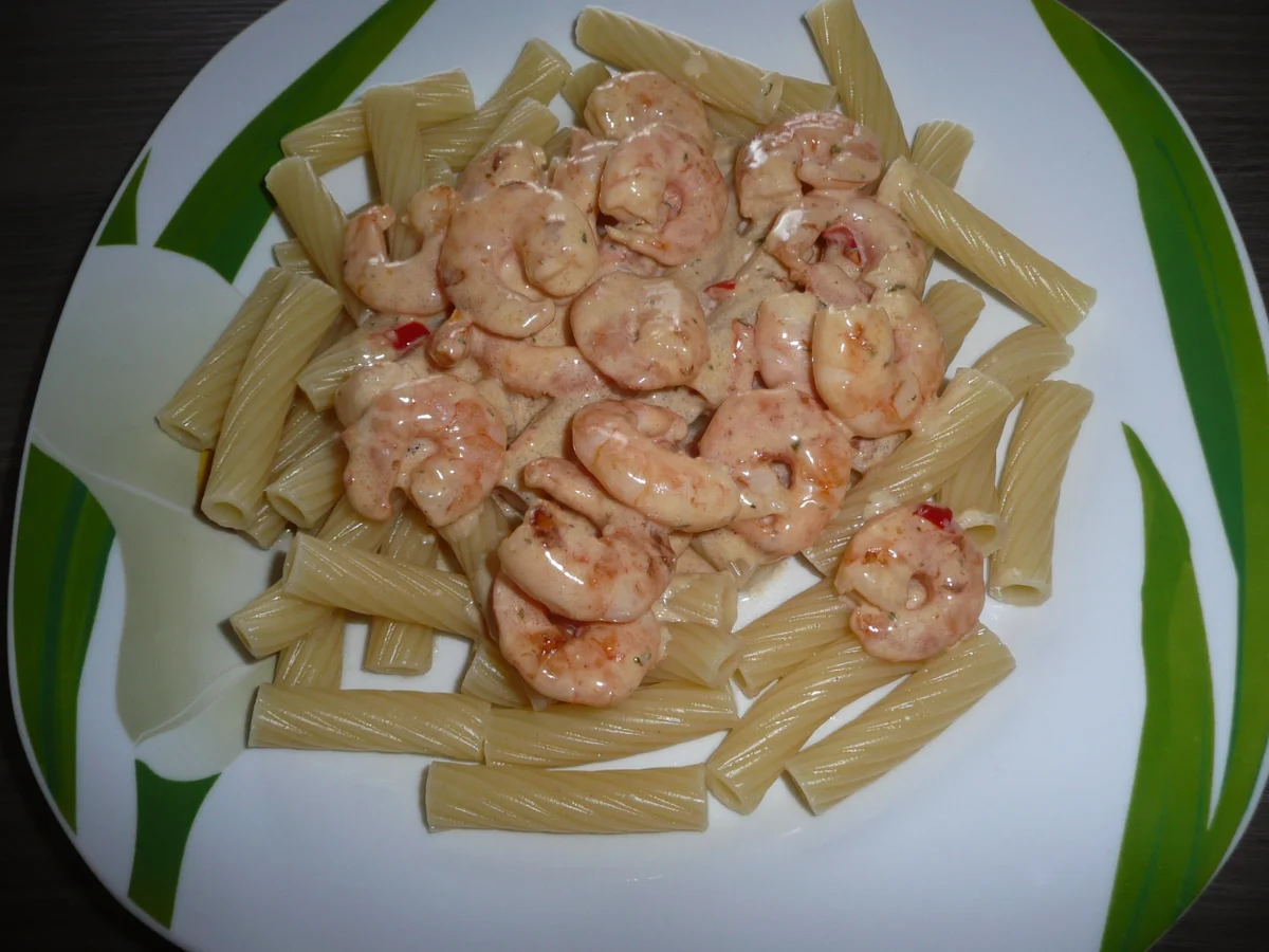 Abnehmen : Rigatoni in Frischkäsesoße + King Prawns oder Tunfisch. - Rezept - Bild Nr. 4891