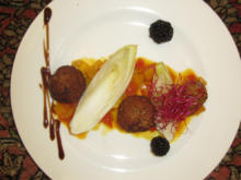 Gebackene Hähnchen-Pralinen mit Mango-Papaya-Salsa und mariniertem Chicorée - Rezept - Bild Nr. 4904