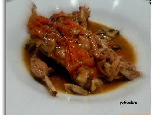 Rezept: Kaninchenkeule mit Pilzen Bild Nr. 4930 Kaninchenkeule mit Pilzen - Rezept - Bild Nr. 4930