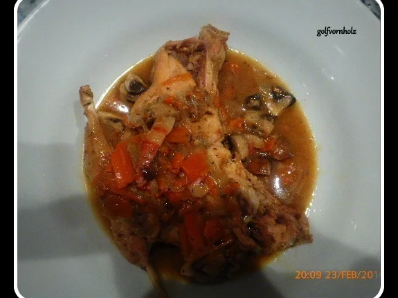 Rezept: Kaninchenkeule mit Pilzen Bild Nr. 4934 Kaninchenkeule mit Pilzen - Rezept - Bild Nr. 4934