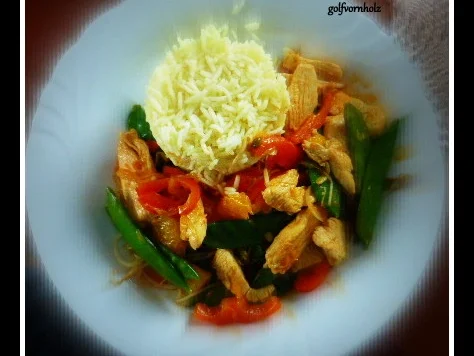 Rezept: Huhn mit Orangen und Gemüse aus dem Wok Bild Nr. 4950 Huhn mit Orangen und Gemüse aus dem Wok - Rezept - Bild Nr. 4950