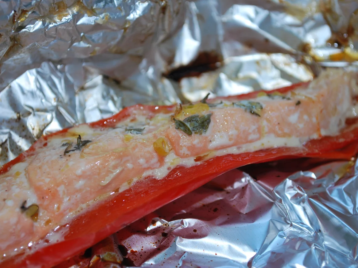 Rezept: Mit Lachs gefüllte Spitzpaprika vom Grill Bild Nr. 4951 Mit Lachs gefüllte Spitzpaprika vom Grill - Rezept - Bild Nr. 4951