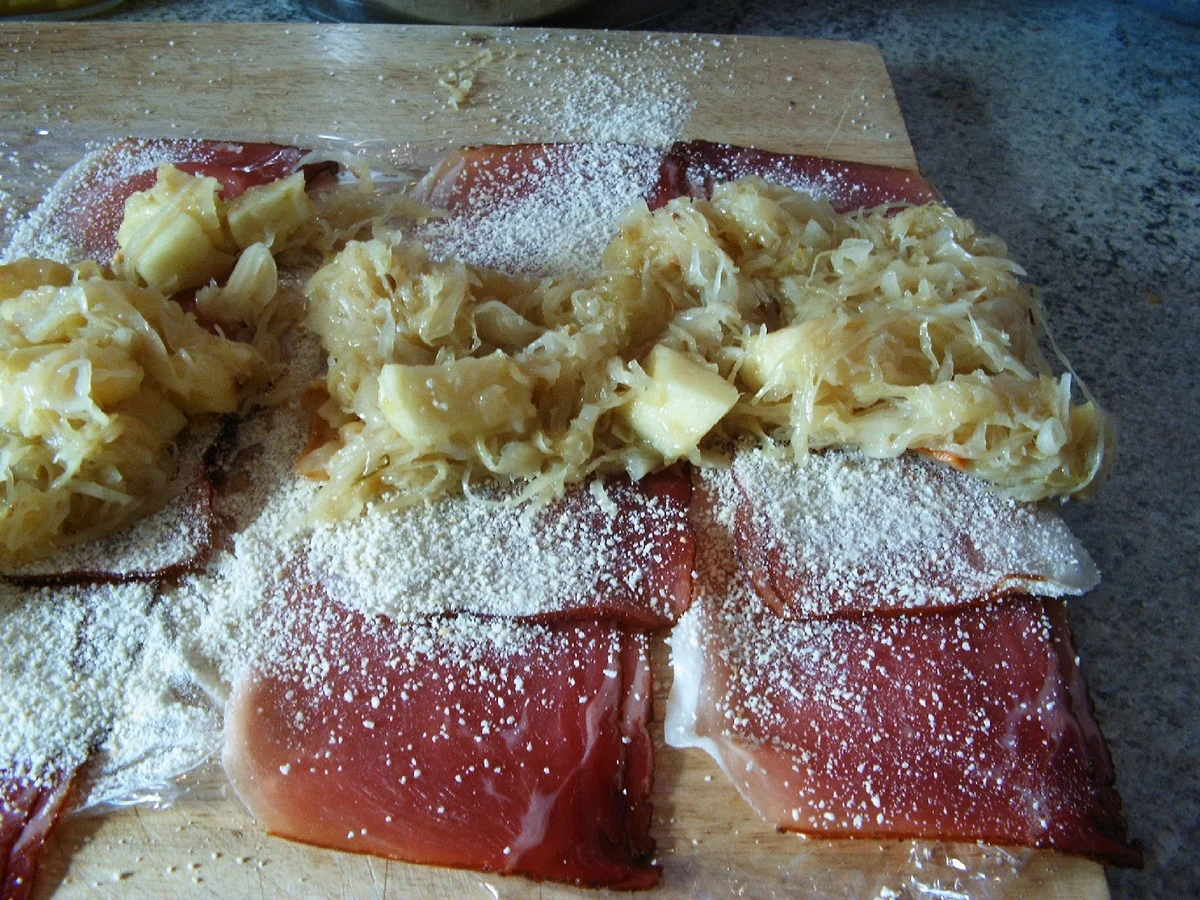 Schinken-Apfel-Kraut-Rollen - Rezept - Bild Nr. 4998
