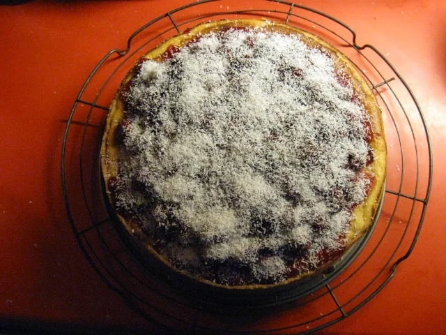 Käsekuchen mit Kokosmilch und Kirschen - Rezept - Bild Nr. 5033