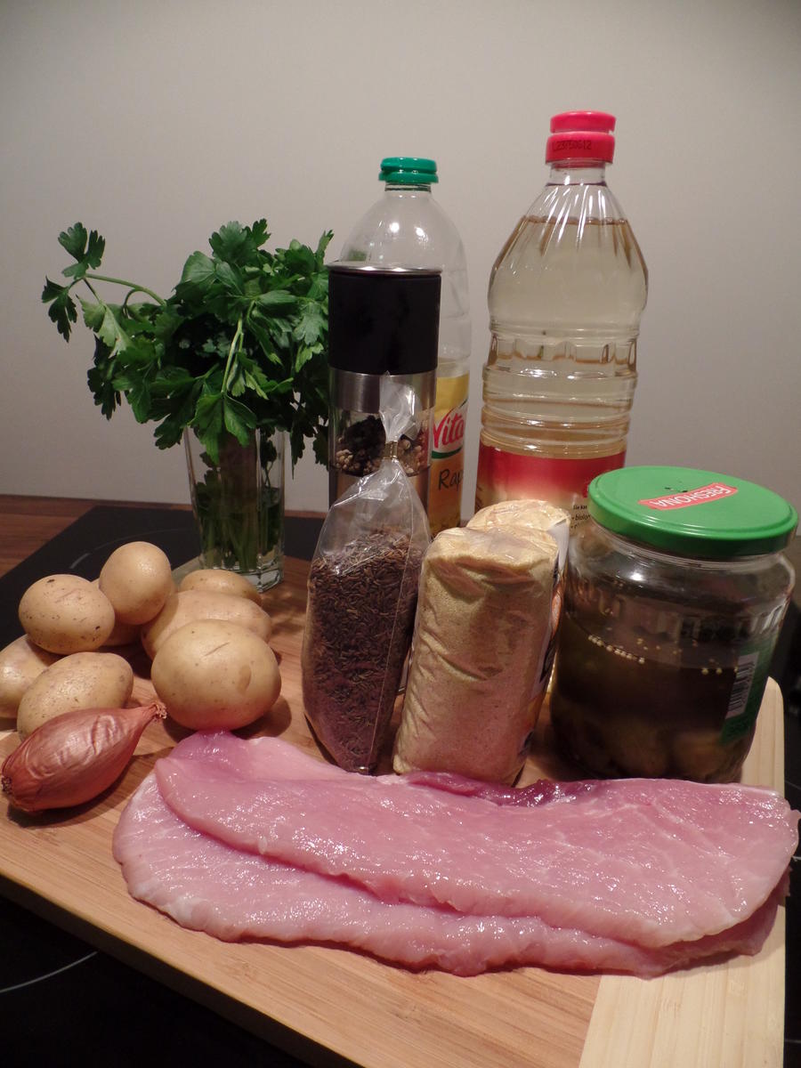 Rezept: Polenta-Schnitzelchen mit Kartoffelsalat Bild Nr. 4997 Polenta-Schnitzelchen mit Kartoffelsalat - Rezept - Bild Nr. 4997